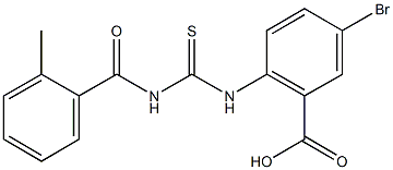 5-bromo-2-({[(2-methylbenzoyl)amino]carbothioyl}amino)benzoic acid 结构式