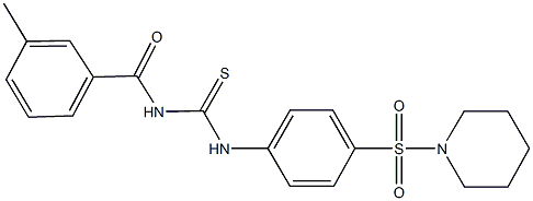 N-(3-methylbenzoyl)-N'-[4-(piperidin-1-ylsulfonyl)phenyl]thiourea 化学構造式