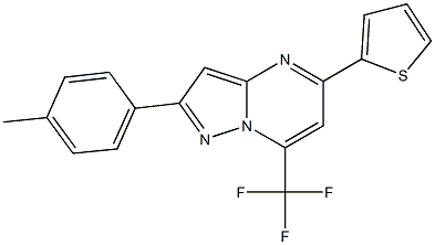 2-(4-methylphenyl)-5-thien-2-yl-7-(trifluoromethyl)pyrazolo[1,5-a]pyrimidine 结构式