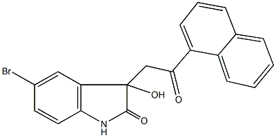 5-bromo-3-hydroxy-3-[2-(1-naphthyl)-2-oxoethyl]-1,3-dihydro-2H-indol-2-one,,结构式