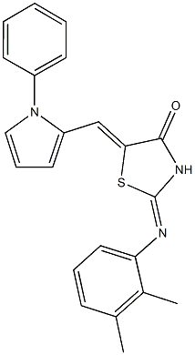 2-[(2,3-dimethylphenyl)imino]-5-[(1-phenyl-1H-pyrrol-2-yl)methylene]-1,3-thiazolidin-4-one 结构式