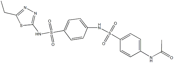 N-{4-[(4-{[(5-ethyl-1,3,4-thiadiazol-2-yl)amino]sulfonyl}anilino)sulfonyl]phenyl}acetamide Struktur
