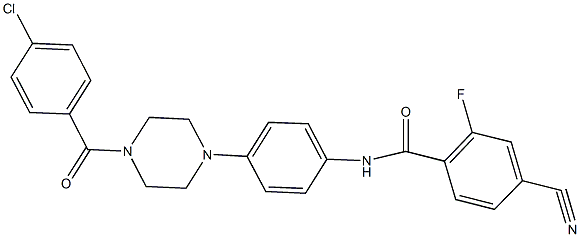 N-{4-[4-(4-chlorobenzoyl)-1-piperazinyl]phenyl}-4-cyano-2-fluorobenzamide Structure