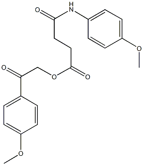 2-(4-methoxyphenyl)-2-oxoethyl 4-(4-methoxyanilino)-4-oxobutanoate 结构式