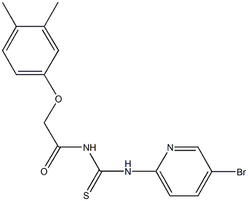 N-(5-bromo-2-pyridinyl)-N'-[(3,4-dimethylphenoxy)acetyl]thiourea 化学構造式