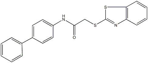 2-(1,3-benzothiazol-2-ylsulfanyl)-N-[1,1'-biphenyl]-4-ylacetamide,,结构式