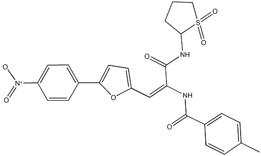 N-[1-{[(1,1-dioxidotetrahydrothien-2-yl)amino]carbonyl}-2-(5-{4-nitrophenyl}-2-furyl)vinyl]-4-methylbenzamide