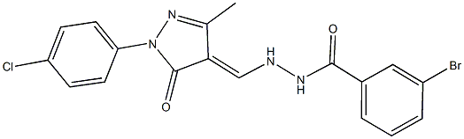 3-bromo-N'-{[1-(4-chlorophenyl)-3-methyl-5-oxo-1,5-dihydro-4H-pyrazol-4-ylidene]methyl}benzohydrazide,,结构式