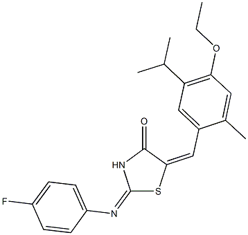 5-(4-ethoxy-5-isopropyl-2-methylbenzylidene)-2-[(4-fluorophenyl)imino]-1,3-thiazolidin-4-one