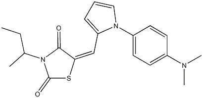 3-sec-butyl-5-({1-[4-(dimethylamino)phenyl]-1H-pyrrol-2-yl}methylene)-1,3-thiazolidine-2,4-dione,,结构式