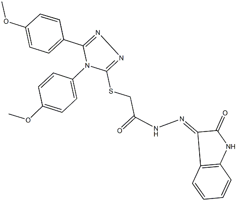 2-{[4,5-bis(4-methoxyphenyl)-4H-1,2,4-triazol-3-yl]sulfanyl}-N'-(2-oxo-1,2-dihydro-3H-indol-3-ylidene)acetohydrazide Structure