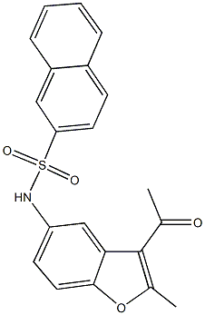 N-(3-acetyl-2-methyl-1-benzofuran-5-yl)-2-naphthalenesulfonamide Structure