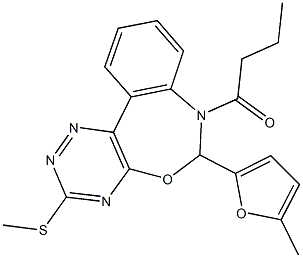 7-butyryl-6-(5-methyl-2-furyl)-3-(methylsulfanyl)-6,7-dihydro[1,2,4]triazino[5,6-d][3,1]benzoxazepine|