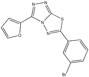 6-(3-bromophenyl)-3-(2-furyl)[1,2,4]triazolo[3,4-b][1,3,4]thiadiazole,,结构式