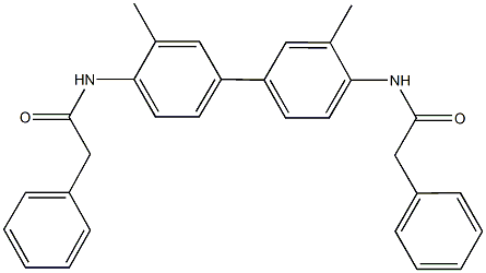 N-{3,3'-dimethyl-4'-[(phenylacetyl)amino][1,1'-biphenyl]-4-yl}-2-phenylacetamide 化学構造式