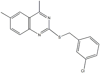 3-chlorobenzyl 4,6-dimethylquinazolin-2-yl sulfide 结构式