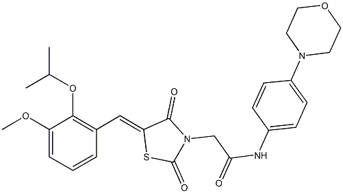 2-[5-(2-isopropoxy-3-methoxybenzylidene)-2,4-dioxo-1,3-thiazolidin-3-yl]-N-(4-morpholin-4-ylphenyl)acetamide Structure