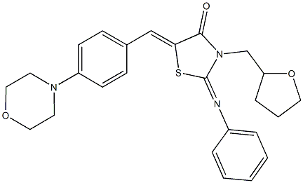 5-[4-(4-morpholinyl)benzylidene]-2-(phenylimino)-3-(tetrahydro-2-furanylmethyl)-1,3-thiazolidin-4-one