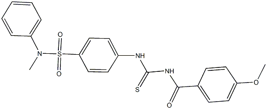 4-({[(4-methoxybenzoyl)amino]carbothioyl}amino)-N-methyl-N-phenylbenzenesulfonamide 结构式