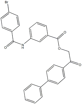 2-[1,1'-biphenyl]-4-yl-2-oxoethyl 3-[(4-bromobenzoyl)amino]benzoate,,结构式