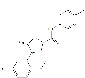 1-(5-chloro-2-methoxyphenyl)-N-(3,4-dimethylphenyl)-5-oxo-3-pyrrolidinecarboxamide Structure