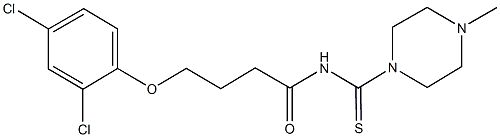4-(2,4-dichlorophenoxy)-N-[(4-methyl-1-piperazinyl)carbothioyl]butanamide 化学構造式