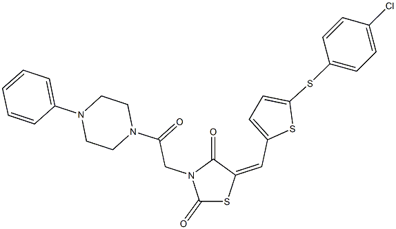 5-({5-[(4-chlorophenyl)sulfanyl]thien-2-yl}methylene)-3-[2-oxo-2-(4-phenylpiperazin-1-yl)ethyl]-1,3-thiazolidine-2,4-dione