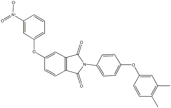 2-{4-[(3,4-dimethylphenyl)oxy]phenyl}-5-({3-nitrophenyl}oxy)-1H-isoindole-1,3(2H)-dione 化学構造式