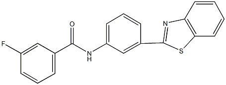 N-[3-(1,3-benzothiazol-2-yl)phenyl]-3-fluorobenzamide,,结构式