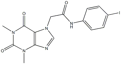 2-(1,3-dimethyl-2,6-dioxo-1,2,3,6-tetrahydro-7H-purin-7-yl)-N-(4-iodophenyl)acetamide|