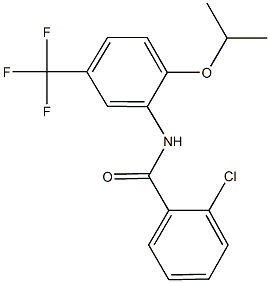 2-chloro-N-[2-isopropoxy-5-(trifluoromethyl)phenyl]benzamide,,结构式