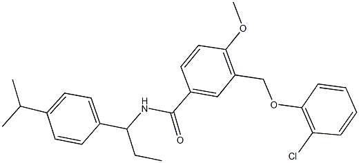 3-[(2-chlorophenoxy)methyl]-N-[1-(4-isopropylphenyl)propyl]-4-methoxybenzamide|