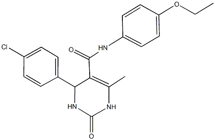 4-(4-chlorophenyl)-N-(4-ethoxyphenyl)-6-methyl-2-oxo-1,2,3,4-tetrahydro-5-pyrimidinecarboxamide 结构式