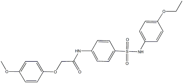 N-{4-[(4-ethoxyanilino)sulfonyl]phenyl}-2-(4-methoxyphenoxy)acetamide 化学構造式