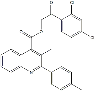 2-(2,4-dichlorophenyl)-2-oxoethyl 3-methyl-2-(4-methylphenyl)-4-quinolinecarboxylate Struktur