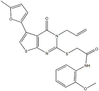 2-{[3-allyl-5-(5-methyl-2-furyl)-4-oxo-3,4-dihydrothieno[2,3-d]pyrimidin-2-yl]sulfanyl}-N-(2-methoxyphenyl)acetamide Structure