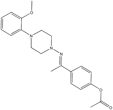 4-{N-[4-(2-methoxyphenyl)-1-piperazinyl]ethanimidoyl}phenyl acetate,,结构式