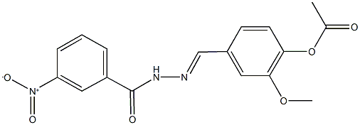 4-(2-{3-nitrobenzoyl}carbohydrazonoyl)-2-methoxyphenyl acetate Structure