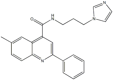 N-[3-(1H-imidazol-1-yl)propyl]-6-methyl-2-phenyl-4-quinolinecarboxamide 化学構造式