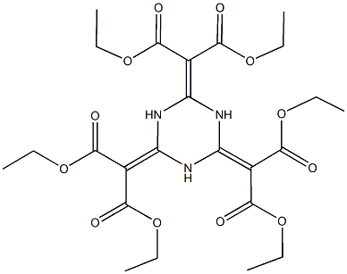 diethyl 2-{4,6-bis[2-ethoxy-1-(ethoxycarbonyl)-2-oxoethylidene]-1,3,5-triazinan-2-ylidene}malonate,,结构式