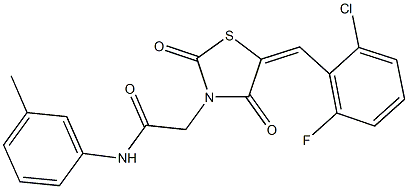 2-[5-(2-chloro-6-fluorobenzylidene)-2,4-dioxo-1,3-thiazolidin-3-yl]-N-(3-methylphenyl)acetamide Structure