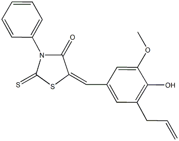 5-(3-allyl-4-hydroxy-5-methoxybenzylidene)-3-phenyl-2-thioxo-1,3-thiazolidin-4-one Structure