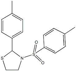2-(4-methylphenyl)-3-[(4-methylphenyl)sulfonyl]-1,3-thiazolidine Struktur