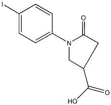 1-(4-iodophenyl)-5-oxo-3-pyrrolidinecarboxylic acid 化学構造式