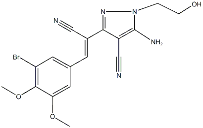 5-amino-3-[2-(3-bromo-4,5-dimethoxyphenyl)-1-cyanovinyl]-1-(2-hydroxyethyl)-1H-pyrazole-4-carbonitrile
