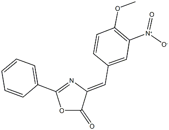 4-{3-nitro-4-methoxybenzylidene}-2-phenyl-1,3-oxazol-5(4H)-one Structure