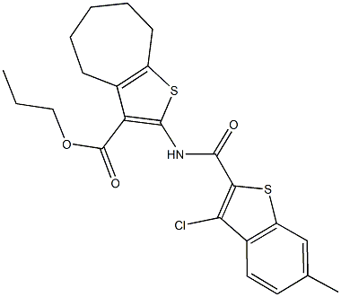 propyl 2-{[(3-chloro-6-methyl-1-benzothien-2-yl)carbonyl]amino}-5,6,7,8-tetrahydro-4H-cyclohepta[b]thiophene-3-carboxylate