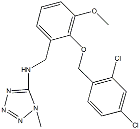 N-{2-[(2,4-dichlorobenzyl)oxy]-3-methoxybenzyl}-N-(1-methyl-1H-tetraazol-5-yl)amine Struktur