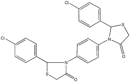 2-(4-chlorophenyl)-3-{4-[2-(4-chlorophenyl)-4-oxo-1,3-thiazolidin-3-yl]phenyl}-1,3-thiazolidin-4-one,,结构式