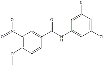N-(3,5-dichlorophenyl)-3-nitro-4-(methyloxy)benzamide 化学構造式